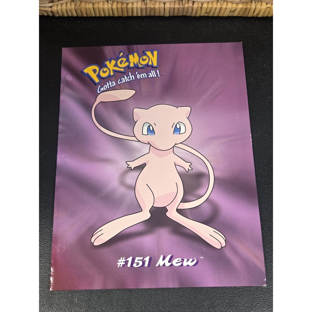 Vtg Pokemon School Folder Mew & Mewtwo‎ Nintendo Plymouth Unpunched 1999